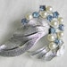Large Vintage Blue Rhinestone Coro Brooch