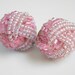 Vintage Pink Glass Bead Earrings, Pierced