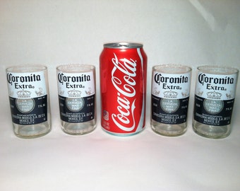 Coronita Extra Recycled Beer Bottle Glasses - Set of 4