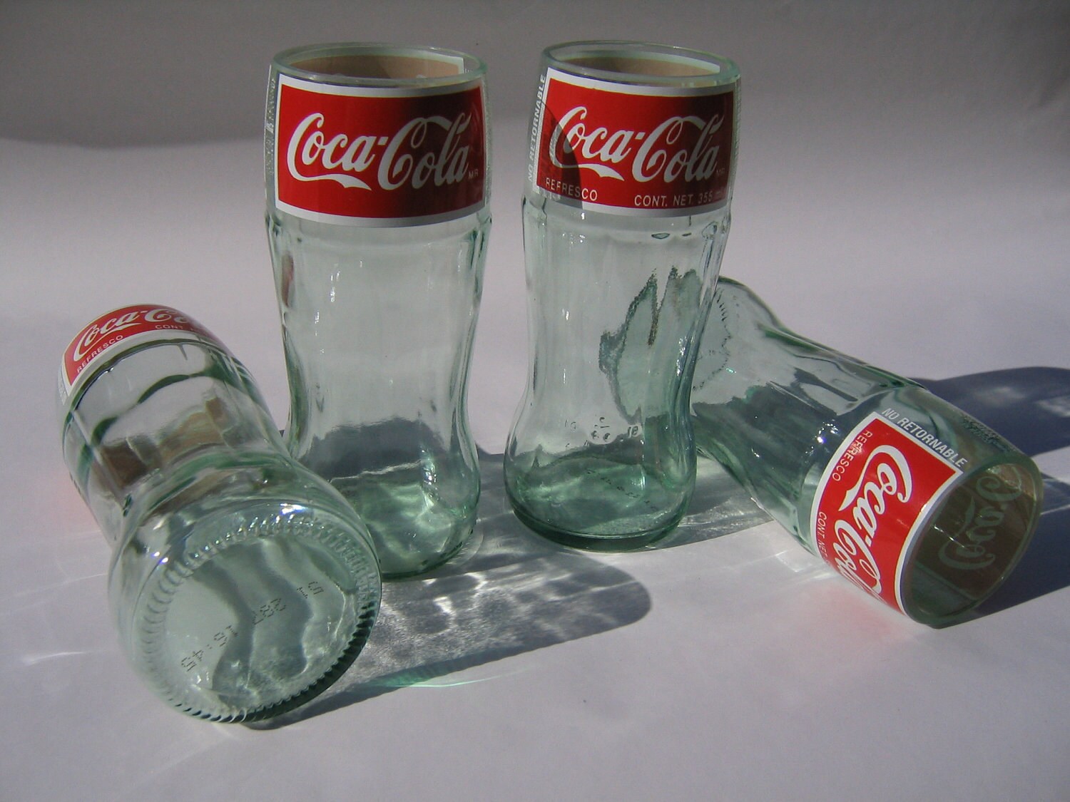 Recycled Coke Bottle Glass Meduim Set of 4 by GuiltlessGlassware