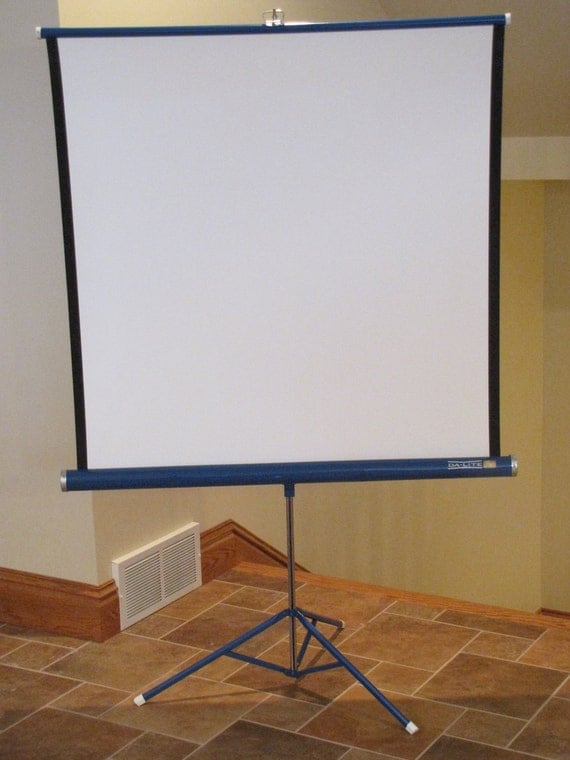 SALE Vintage Dalite Projector Screen / Movie screen blue