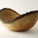 Natural-Edge Wood Bowl in Salvaged Black Oak: 9.5" Length x 4.25" Tall.