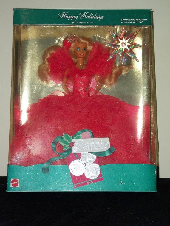 happy holidays special edition barbie 1990