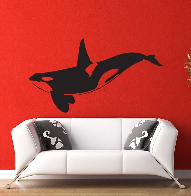 Orca Whale Wall Decal Killer Whale Vinyl Sticker by urbandecal