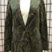 Mod Vintage Paisley Blazer Jacket Green Brown White California Girl 1960s 1970s Unisex