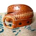 Vintage Hand Tooled Leather Belt Honey Brown Laced Stamped Mexico 26 - 30 Waist