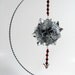 1st YEAR ANNIVERSARY Gift 3D KUSUDAMA Modular Origami Home Décor Handmade in Shimmery Silver Metallic Hung on Ornament Stand One of a Kind