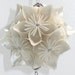 HOLIDAY Ornament Decoration 3D KUSUDAMA Modular Origami Home Décor Handmade in Shimmery Metallic White Hung on Ornament Stand OOAK