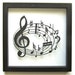 Music Notes for MUSIC LOVERs Wall and Home Décor Silhouette Paper Cutout ORIGINAL Design SIGNED Handmade Framed One Of A Kind