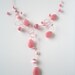 Pink stone, Pearl and Cats Eye Illusion Necklace