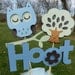 Baby Shower Table Centerpiece Decoration It's A Boy Owl Blue Brown and Green