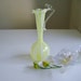 Vintage Murano Vase - Yellow and White Blown Glass Vase Zanfirico Latticino with Handle and Spout