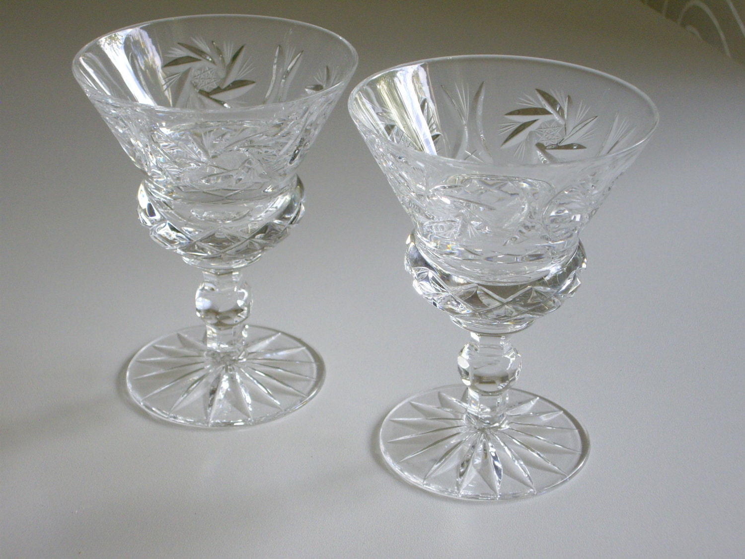 Pinwheel Crystal Leaded Set of 2 Sherry Glasses