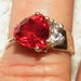Trilliant Padparadscha Sapphire with White Sapphire Accents
