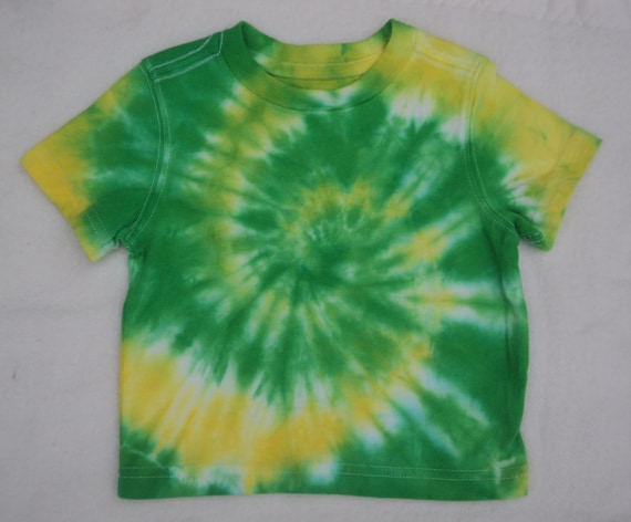 Items similar to Cute Boys Yellow and Green Tie Dye Shirt - size 2T on Etsy