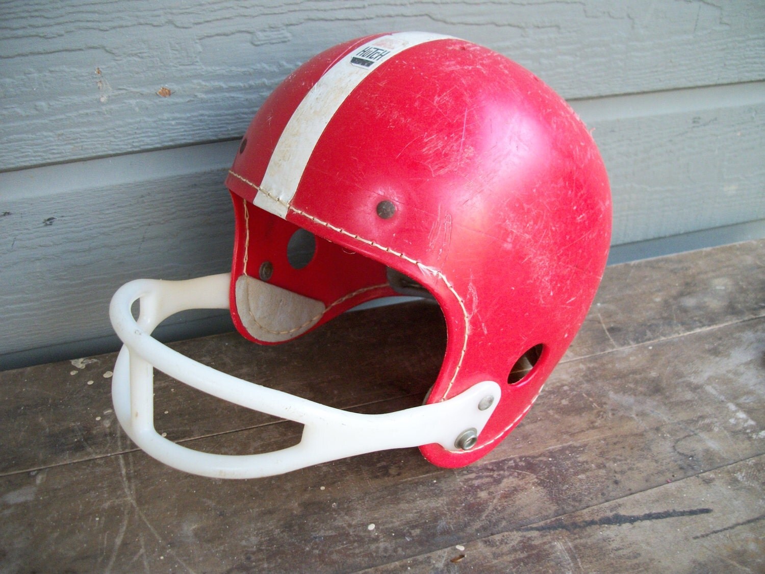 Vintage Red Hutch Child's Football Helmet