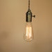 Farmhouse Style Rustic Bare Bulb Pendant Light with 16 Feet of Brown, Cloth Covered Wire and Wall Plug Vintage Reproduction Created New