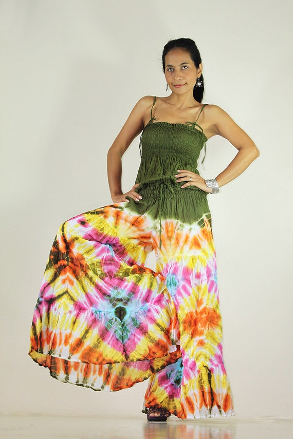 Jumpsuit Tie Dye Hippie Boho Jumper Tube maxi dress : Exotic