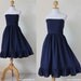 Navy Blue Short Dress Strapless Wedding Prom Party Cotton Dress : Party Time Collection 2012
