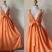 Elegant Yellow Orange Bridesmaid Cocktail Evening Cotton Dress : Love Party Collection