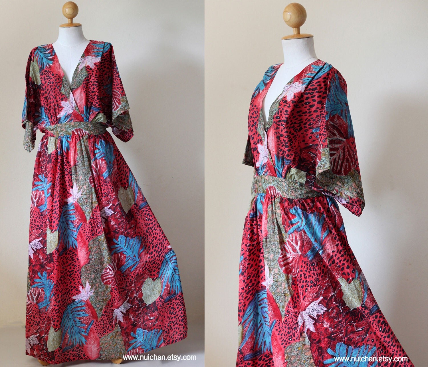 Kimono Kaftan Dress Womens Maxi Dress : Boho Kimono