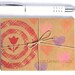 Brown kraft paper envelopes . hand decorated and ECO friendly . 5 set . recycled paper . flowers . red . lilac . pink