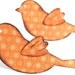Bird scrapbook embellishments . 2 set .Tangerine orange designer paper . 3D . spring . cute . wall decor . paper embellishments