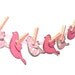 Nursery banner. baby girl . bird . pink . 3D . paper . decorated glitter clothespins . soft pink . baby shower . children . wall decor