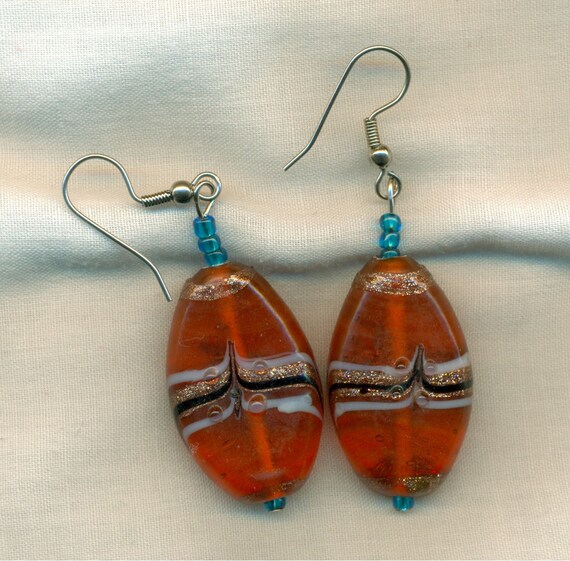 Orange & Blue Earrings