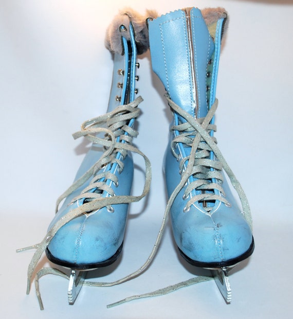 Vintage Baby Blue Ice Skates