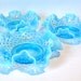 Blue Opalescent Hobnail Bon Bon Dish Set of 3
