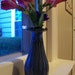 Stunning Cobalt Blue pottery bud vase with water vial