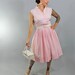 1950s Vintage Dress...Summer Fashion Sleeveless Pink Gingham Cotton Sundress with Pleated Skirt Size Medium