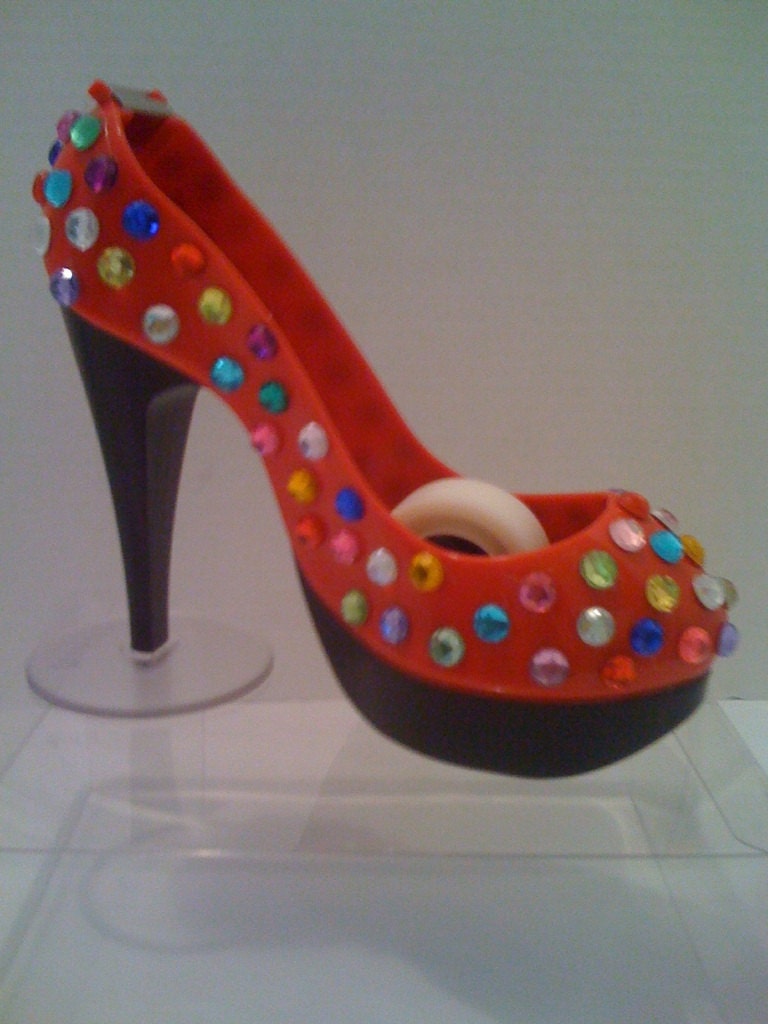 Red High Heel Shoe Tape Dispenser With Gems