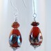 Earrings Beaded Lampwork Beads - ' Red Rover'
