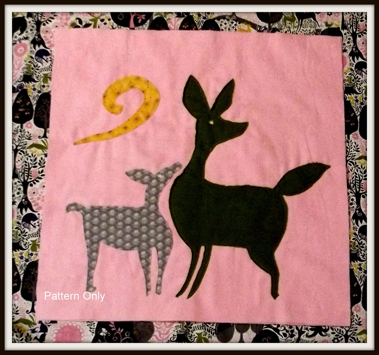 Woodland Animal Quilt Block Pattern Deer
