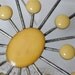 Yellow Enamel Starburst Brooch - Circa 40s-50s - at KonniesPlace