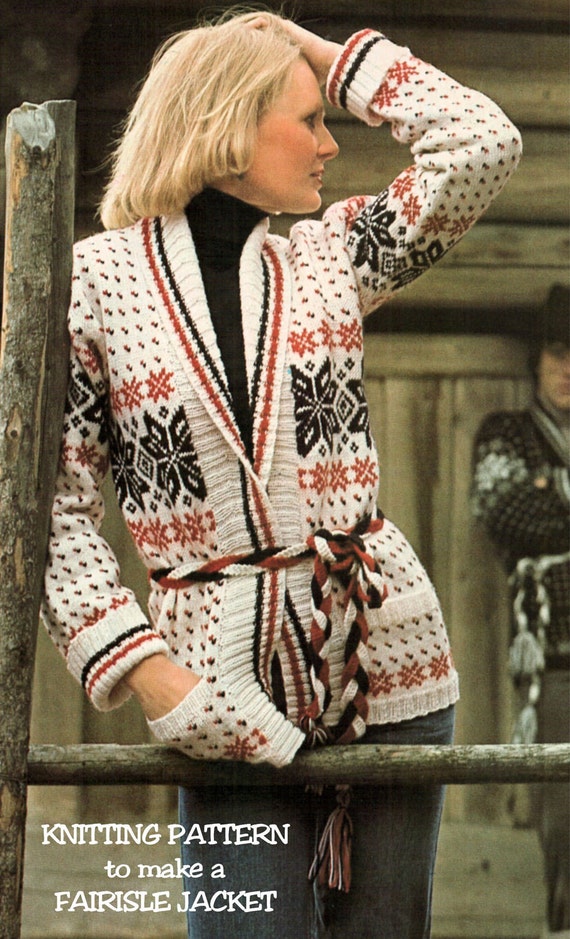 Instant Download PDF Intarsia Knitting Pattern to make a