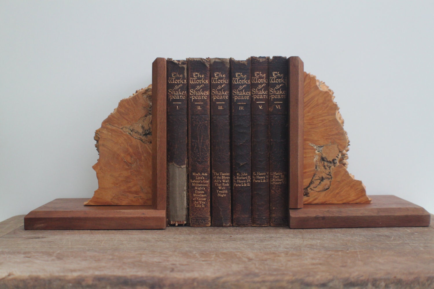 Vintage wooden book holders or bookends