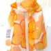 Hand painted Silk Scarf. Yellow Flower Bouquet Scarf. Floral Accessories. Yellow Silk Scarf. Made IN USA. Silk Chiffon. Silk Dye. 7x50 in.
