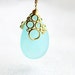 Aqua Lariat Necklace - long bubble jewelry great for bridesmaid by petitor