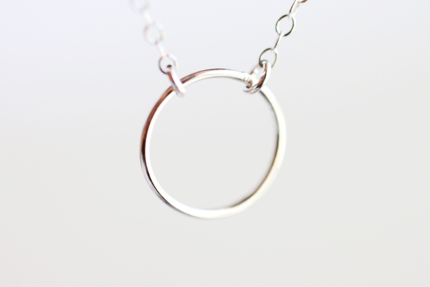 Silver Circle Necklace sterling silver small circle by petitor