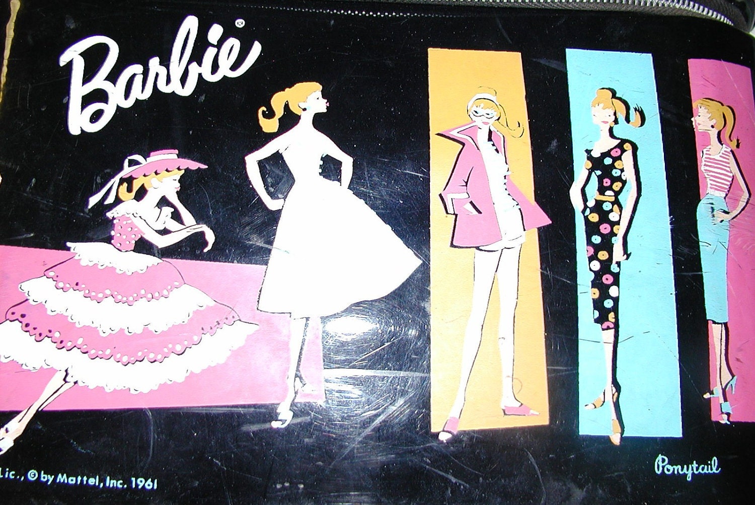 Barbie Vintage Train Case ponytail Mattel 1961