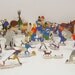 Vintage Christmas Putz German Lead Figures Skating Party 27 Miniatures Flats