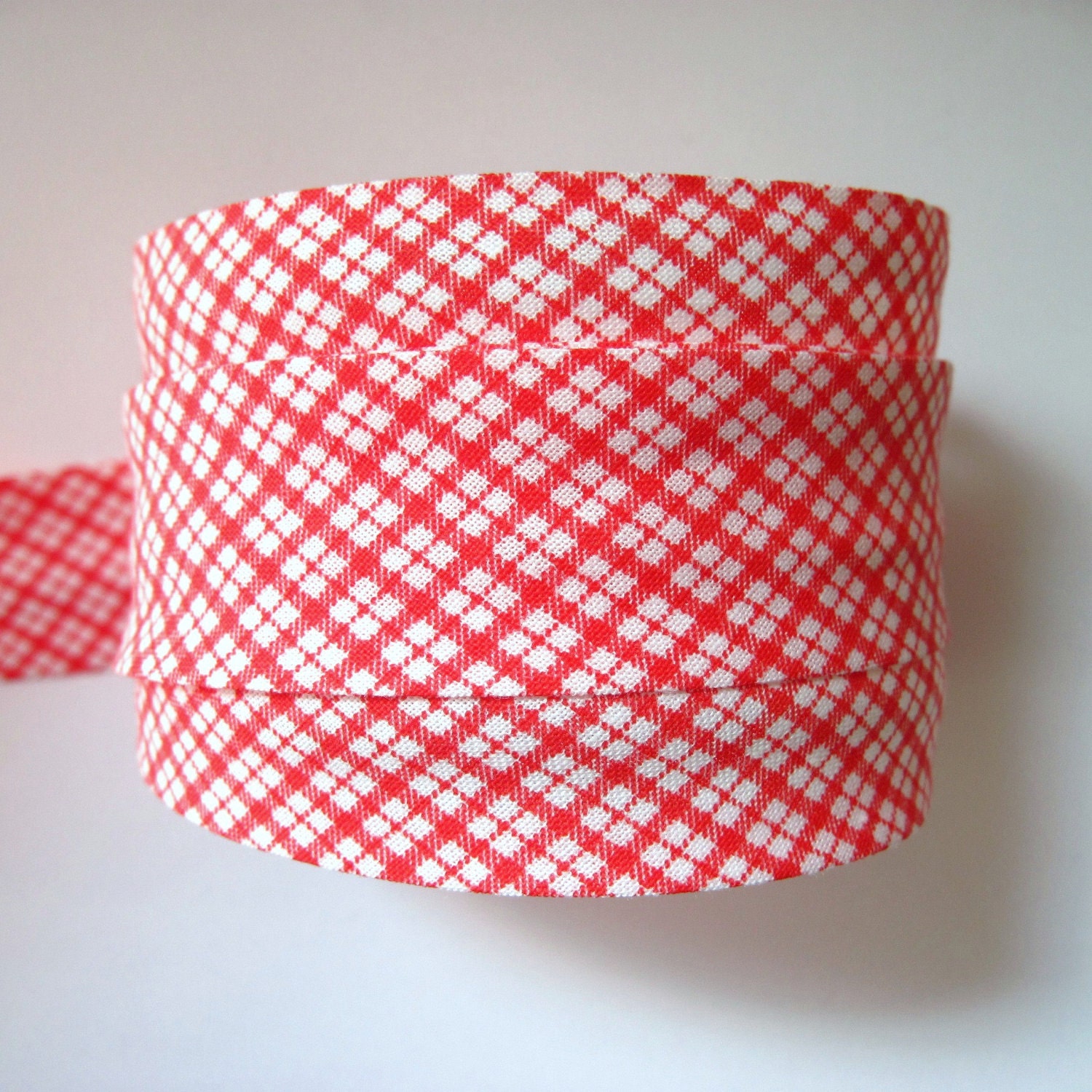 Red gingham bias binding red bias tape red checked bias