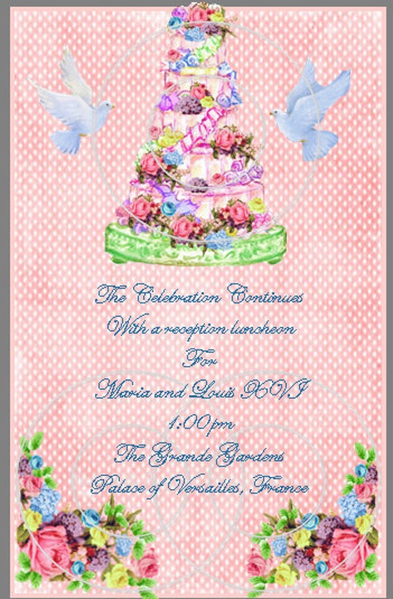 WEDDING CAKE INVITATION - Bella Vita Customized Printable by Bella Bella Studios Il_570xn