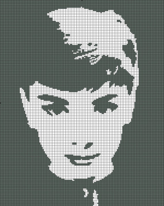 Items similar to Cross Stitch Pattern Audrey Hepburn ...