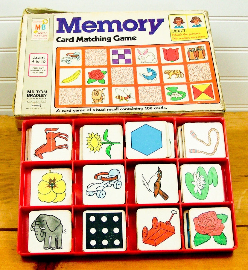 Vintage Game 1966 Memory Card Matching Game 101 Pieces Great