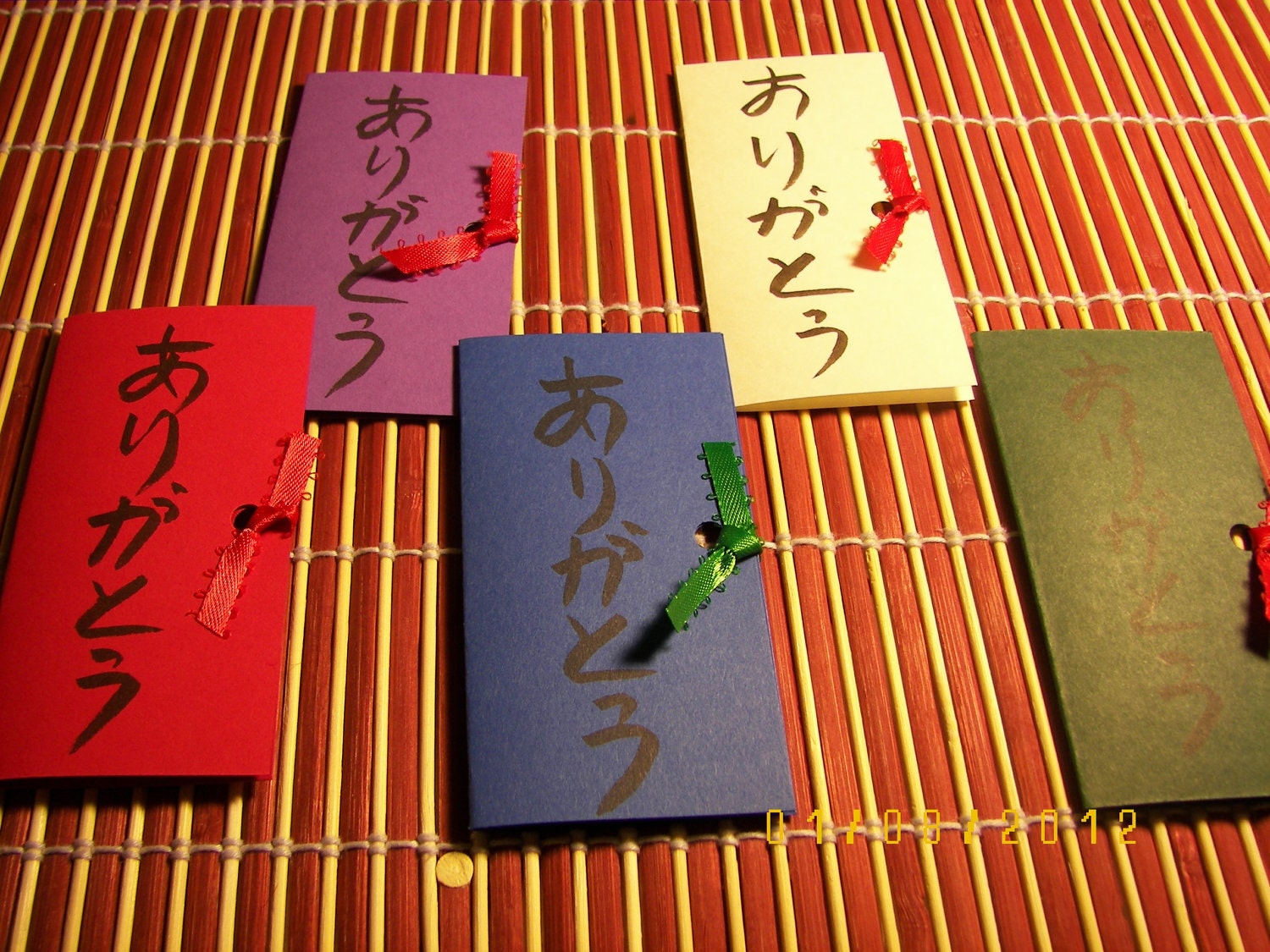 Japanese Arigato Thank you Cards set of 5 by FengShuiArts on Etsy