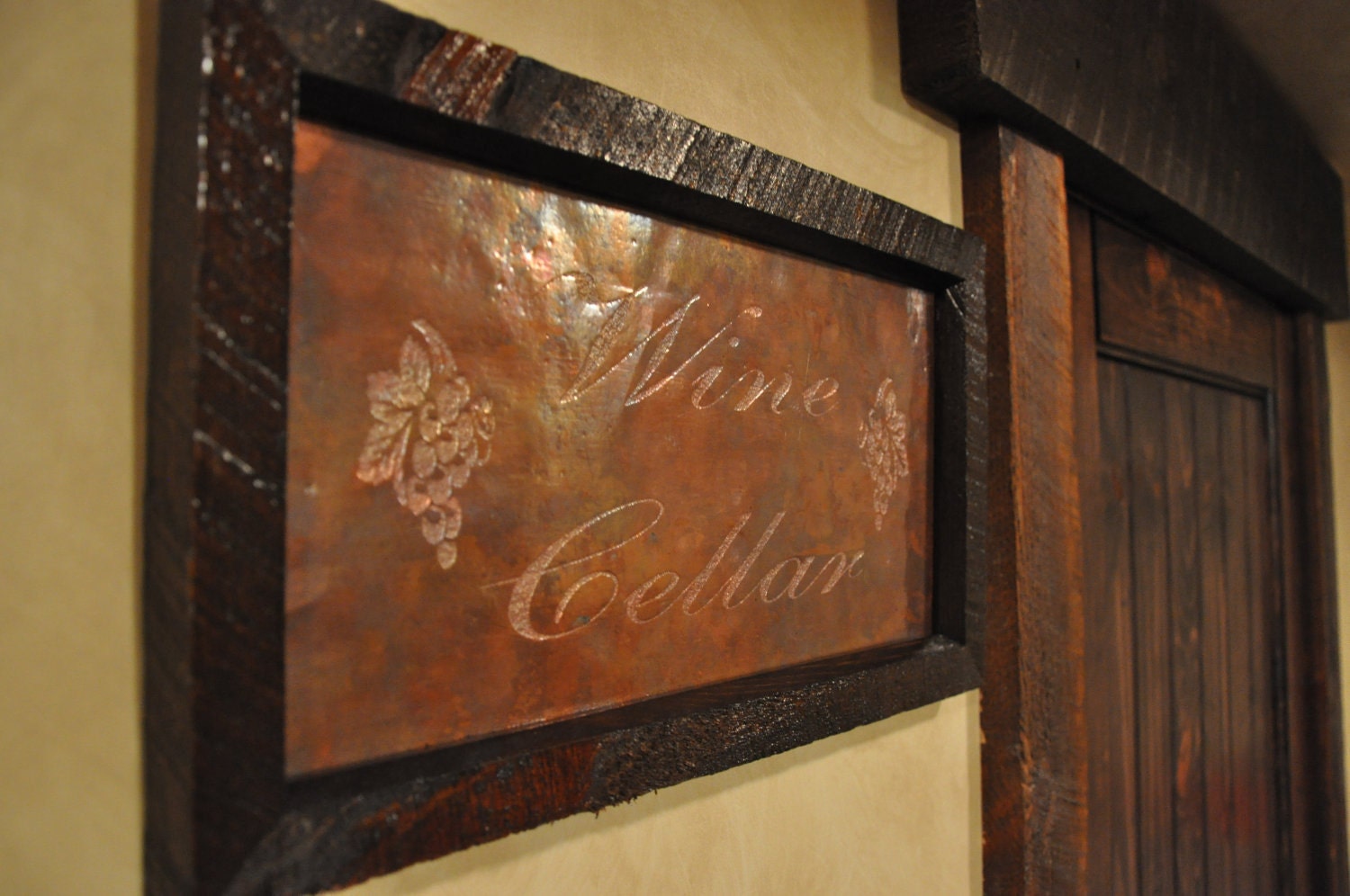 Wine Cellar copper engraving Wine room decor wine room